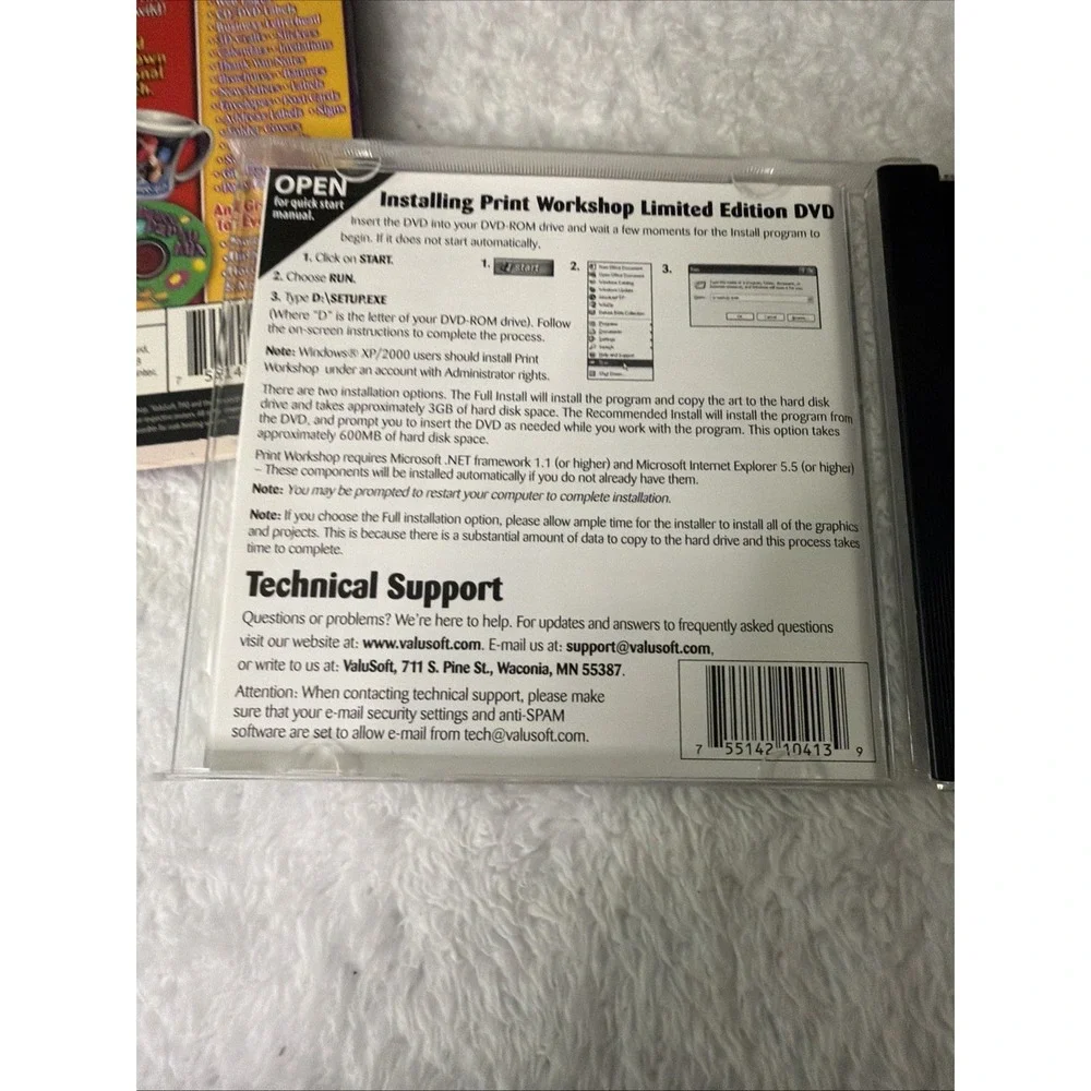 Print Workshop 2005 Limited Edition PC DVD-ROM ValuSoft Hemera Windows 98/2000XP